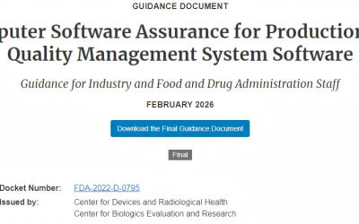 FDA Issues Landmark Final Guidance: Computer Software Assurance for Production and Quality Management System Software (FDA-2022-D-0795)