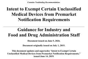FDA Updates Its Exemption List for the First Time in 7 Years: 13 Low-Risk Medical Devices Exempt from 510(k) Requirements
