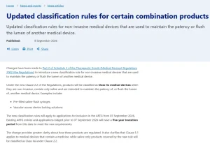 TGA Updates Classification Rules: Saline Flushes and Device Locking Solutions Explicitly Classified as Class IIa